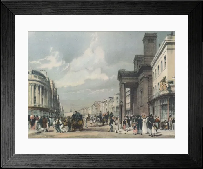 Framed Print : View of Regent Street looking towards the Quadrant with Hanover Chapel in the foreground, 1842 Artist: Thomas Shotter Boys Framed Print : View of Regent Street looking towards the Quadrant with Hanover Chapel in the foreground, 1842 Artist: Thomas Shotter Boys