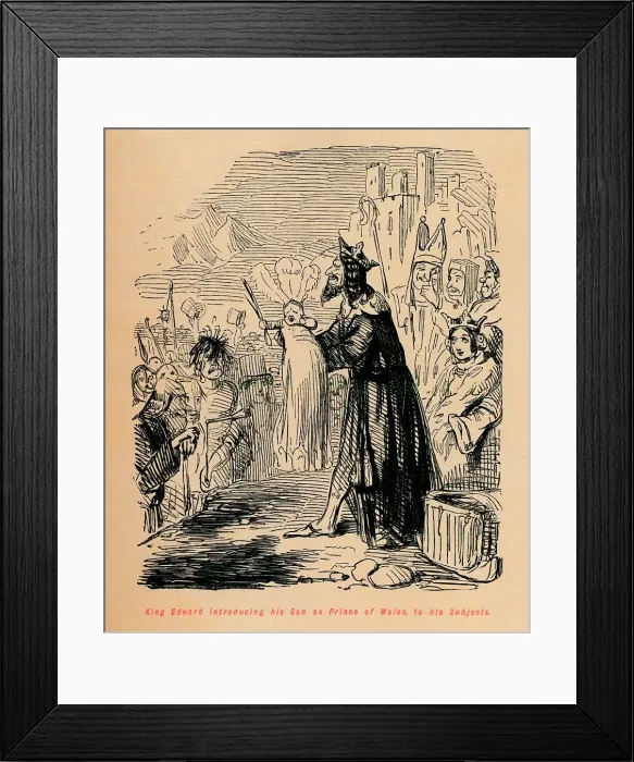 Framed Print : King Edward introducing his Son as Prince of Wales to his Subjects, c1860, (c1860). Artist: John Leech Framed Print : King Edward introducing his Son as Prince of Wales to his Subjects, c1860, (c1860). Artist: John Leech