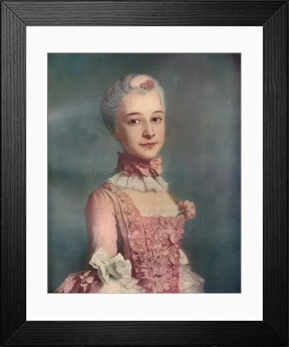 Framed Print : La Dame En Rose, 18th century, (1911). Artist: Francois Hubert Drouais