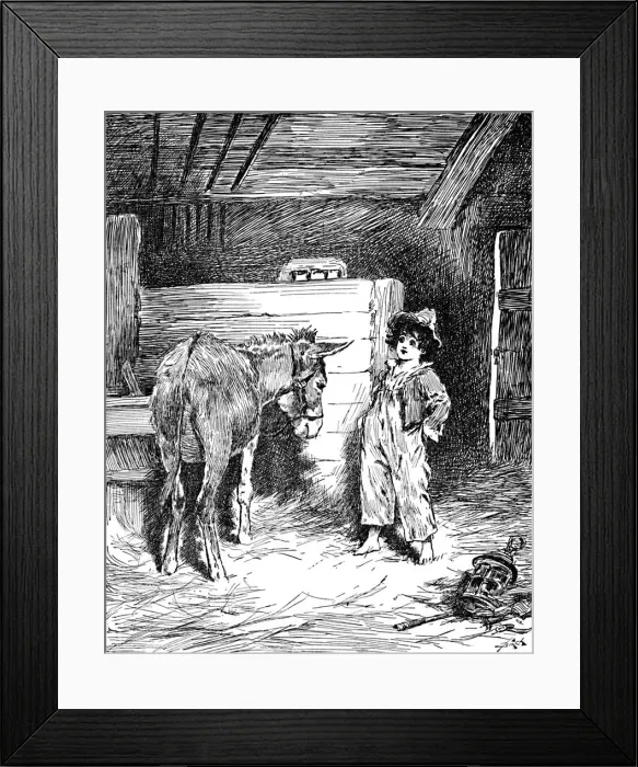 Framed Print : Piccino and His Friend The Donkey, c1900. Artist: Helena J. Maguire Framed Print : Piccino and His Friend The Donkey, c1900. Artist: Helena J. Maguire