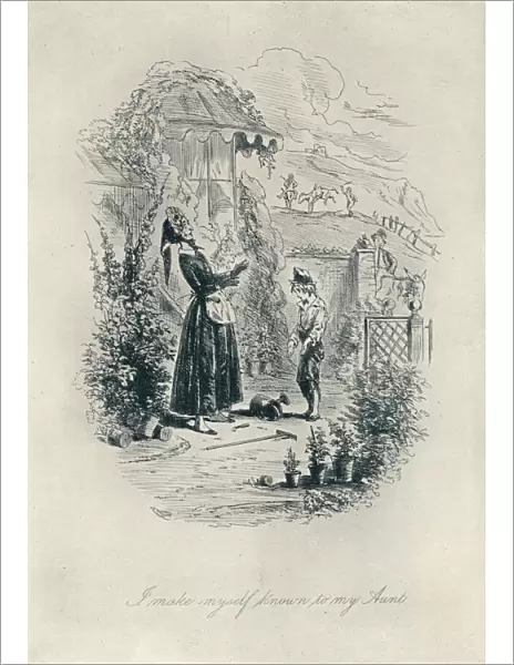 I Make Myself Known to My Aunt. Etching from David Copperfield, c1840-1880, (1923). Artist: Hablot Knight Browne
