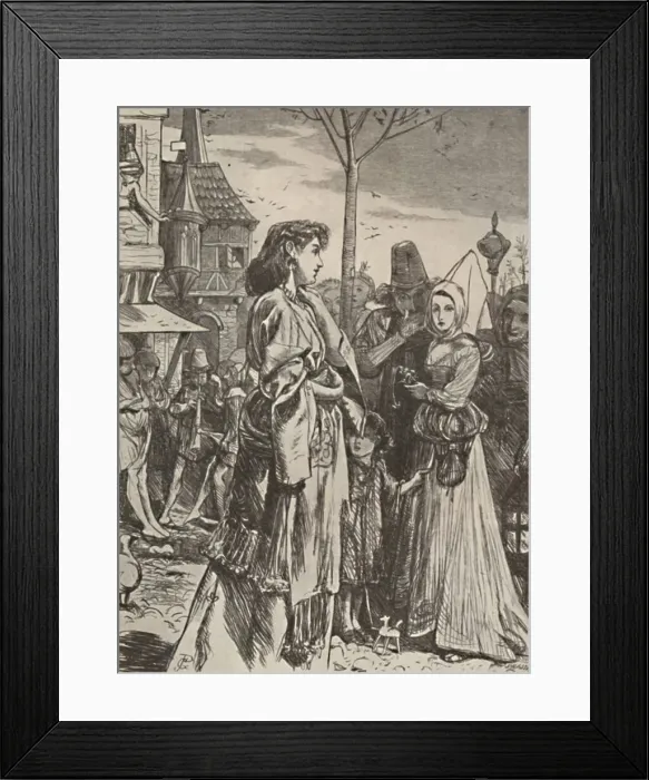 Framed Print : Illustration from poem A Becketts Troth. c1860-1875, (1923). Artist: George John Pinwell Framed Print : Illustration from poem A Becketts Troth. c1860-1875, (1923). Artist: George John Pinwell