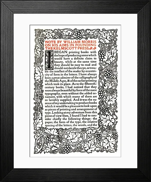 Framed Print : Kelmscott Press: Page printed in the Golden Type, c. 1895, (1914). Artist: William Morris Framed Print : Kelmscott Press: Page printed in the Golden Type, c. 1895, (1914). Artist: William Morris