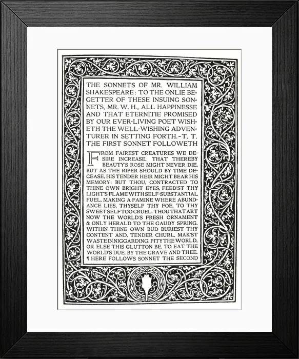 Framed Print : Riccardi Press: Page from Sonnets of Shakespeare, c. 1914. Artist: Herbert Percy Horne Framed Print : Riccardi Press: Page from Sonnets of Shakespeare, c. 1914. Artist: Herbert Percy Horne