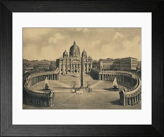 Framed Print : Roma - Basilica and Square of S. Peter. Vatican Palace, 1910 Framed Print : Roma - Basilica and Square of S. Peter. Vatican Palace, 1910