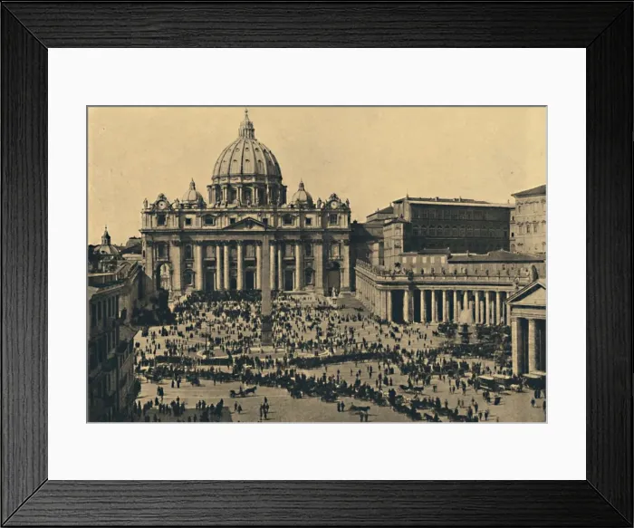 Framed Print : Roma - Facade and Dome of S. Peter s, 1910 Framed Print : Roma - Facade and Dome of S. Peter s, 1910