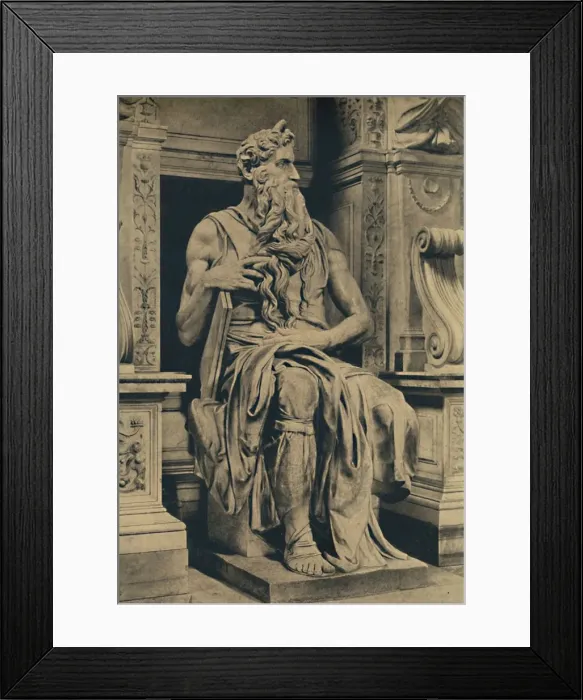 Framed Print : Roma - Church of St. Peter in Vinculis - Moses, by MIchelangelo, 1910. Artist: Michelangelo Buonarroti Framed Print : Roma - Church of St. Peter in Vinculis - Moses, by MIchelangelo, 1910. Artist: Michelangelo Buonarroti