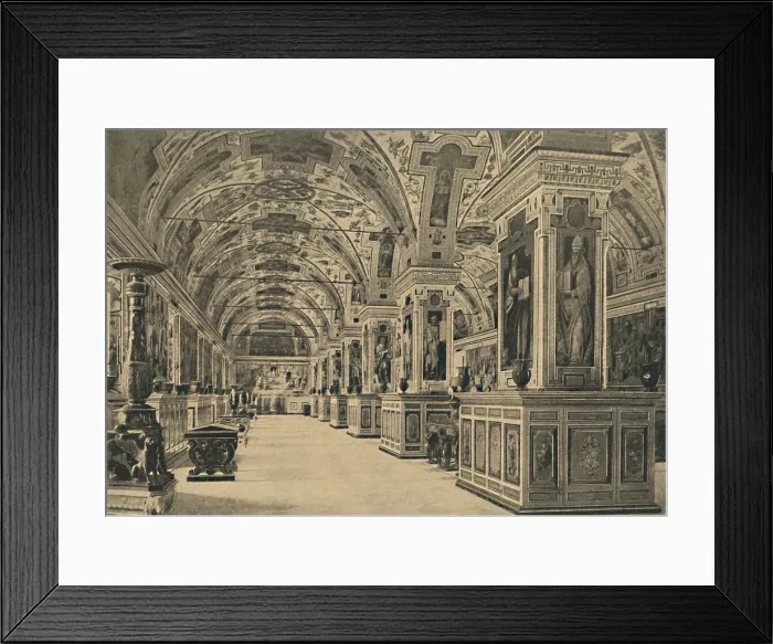 Framed Print : Roma - Vatican - Reading room of the Library, 1910 Framed Print : Roma - Vatican - Reading room of the Library, 1910
