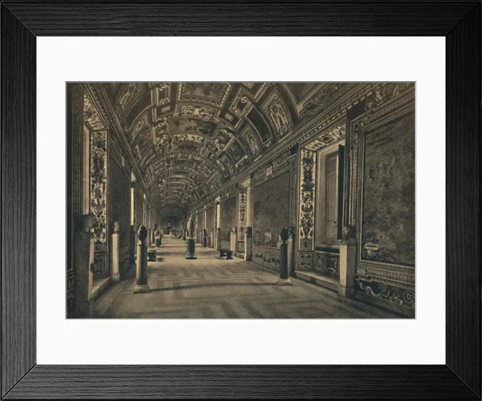 Framed Print : Roma - Vatican Palace - Gallery of Geographical Maps, 1910 Framed Print : Roma - Vatican Palace - Gallery of Geographical Maps, 1910