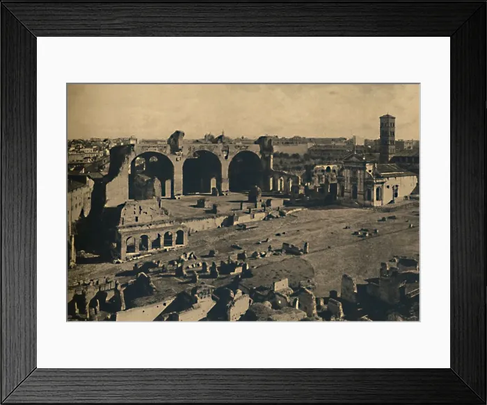 Framed Print : Roma - Roman Forum - Basilica of Maxentius and Church of S. Francesca Romana, 1910 Framed Print : Roma - Roman Forum - Basilica of Maxentius and Church of S. Francesca Romana, 1910