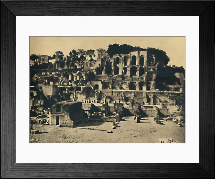 Framed Print : Roma - The Ruins of the house of Caligula towering above the House of the Vestal Virgins, 1910 Framed Print : Roma - The Ruins of the house of Caligula towering above the House of the Vestal Virgins, 1910