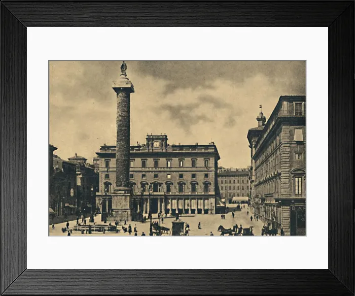 Framed Print : Roma - Square and Column of Marcus Aurelius, 1910 Framed Print : Roma - Square and Column of Marcus Aurelius, 1910