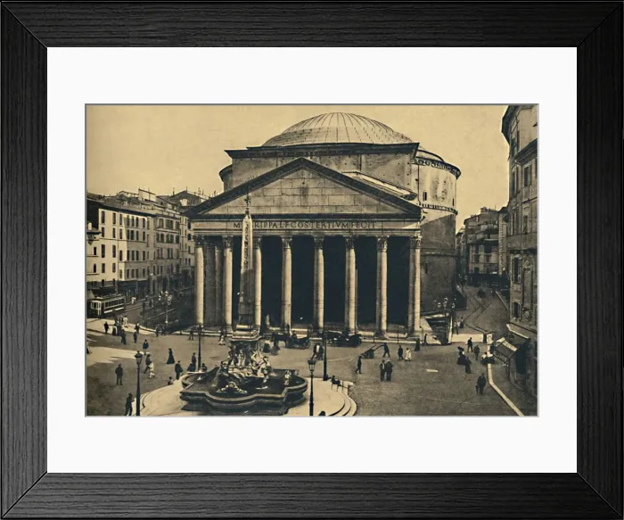 Framed Print : Roma - Pantheon of Agrippa and Fountain of the Rotonda, 1910 Framed Print : Roma - Pantheon of Agrippa and Fountain of the Rotonda, 1910
