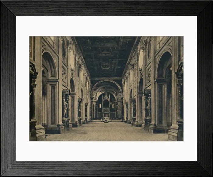 Framed Print : Roma - Main nave of the Basilica of St. John Lateran (Borromini, arch. 1650), 1910 Framed Print : Roma - Main nave of the Basilica of St. John Lateran (Borromini, arch. 1650), 1910