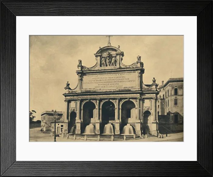 Framed Print : Roma - Fountain of the aquaduct of Paul V, erected from the designs of Fontana in 1612, 1910 Framed Print : Roma - Fountain of the aquaduct of Paul V, erected from the designs of Fontana in 1612, 1910