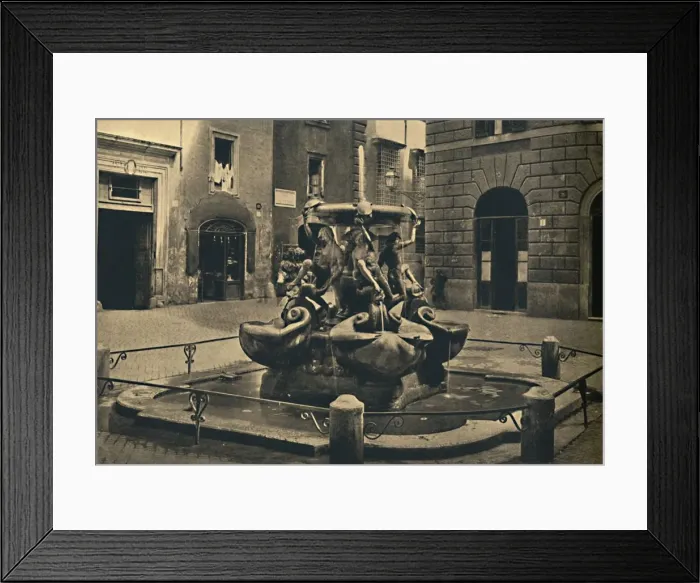 Framed Print : Roma - Mattei Square. - Fountain of the Tortoises. (Landini and Della Porta 1585). 1910 Framed Print : Roma - Mattei Square. - Fountain of the Tortoises. (Landini and Della Porta 1585). 1910