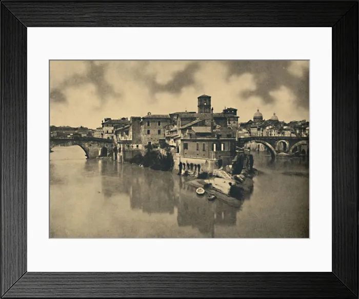 Framed Print : Roma - Tiberine Island and the ancient Bridges Caestius and Fabritius, 1910 Framed Print : Roma - Tiberine Island and the ancient Bridges Caestius and Fabritius, 1910