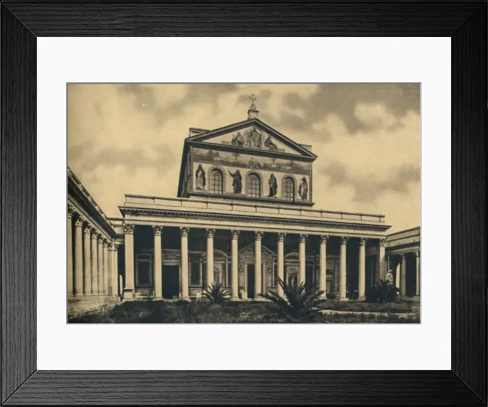 Framed Print : Roma - Principal facade of the Basilica of St. Paul without the walls, 1910 Framed Print : Roma - Principal facade of the Basilica of St. Paul without the walls, 1910