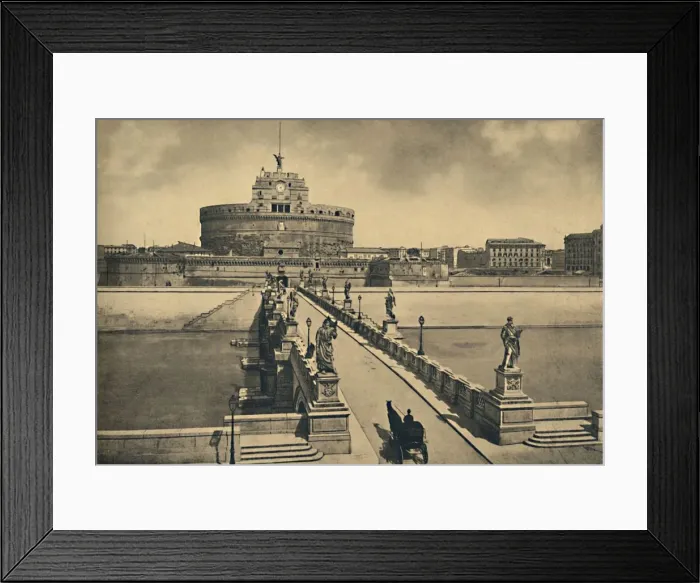 Framed Print : Roma - Bridge and Castle of St. Angelo, 1910 Framed Print : Roma - Bridge and Castle of St. Angelo, 1910