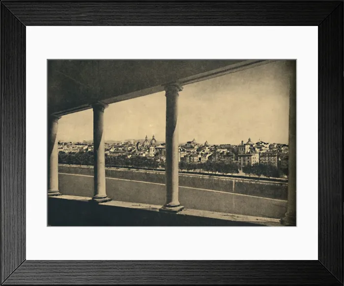 Framed Print : Roma - View of the City from the Logia by Bramante in Castle St. Angelo, 1910 Framed Print : Roma - View of the City from the Logia by Bramante in Castle St. Angelo, 1910