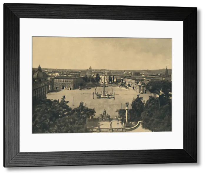Framed Print : Roma - View from the Pincian Garden: Square of the Popolo (poplar-trees), 1910 Framed Print : Roma - View from the Pincian Garden: Square of the Popolo (poplar-trees), 1910