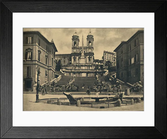Framed Print : Roma - Church of the Trinita dei Monti, 1910 Framed Print : Roma - Church of the Trinita dei Monti, 1910