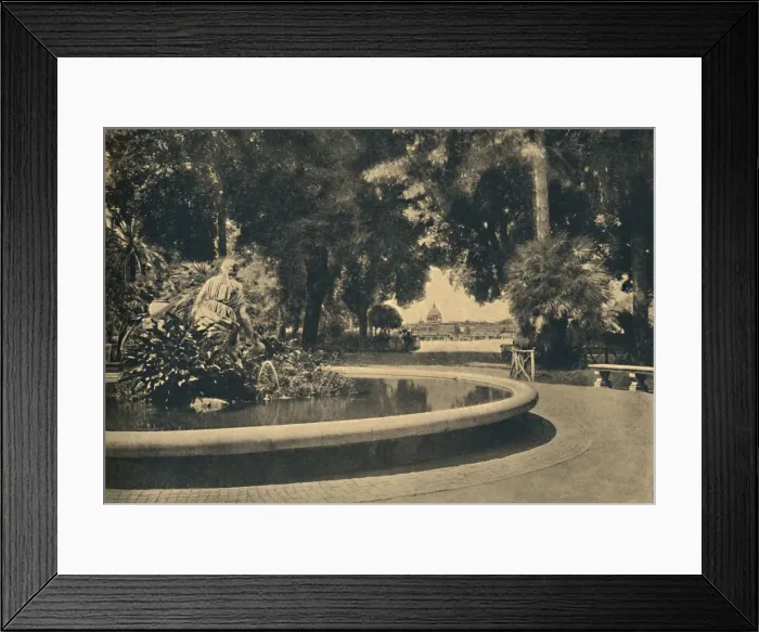 Framed Print : Roma - The Pincio Park. Fountain of Moses, saved from the waters (by Brazza), 1910 Framed Print : Roma - The Pincio Park. Fountain of Moses, saved from the waters (by Brazza), 1910