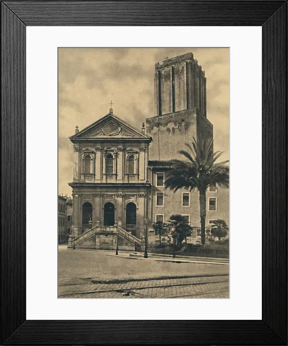 Framed Print : Roma - Via Nazionale. Church of St. Catherine and the Tower of the Militie, 1910 Framed Print : Roma - Via Nazionale. Church of St. Catherine and the Tower of the Militie, 1910