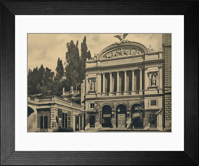 Framed Print : Roma - Via Nazionale. National Dramatic Theatre and Colonna Villa, 1910 Framed Print : Roma - Via Nazionale. National Dramatic Theatre and Colonna Villa, 1910