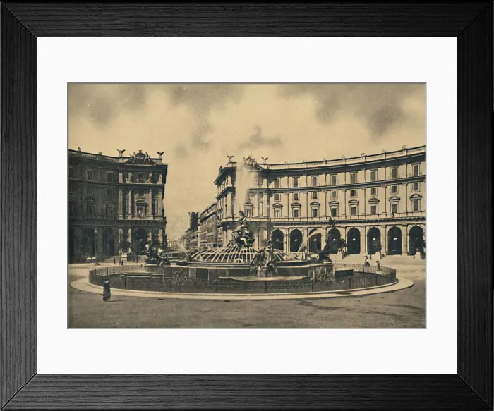 Framed Print : Roma - Esedra Square and the Naiades Fountain, 1910 Framed Print : Roma - Esedra Square and the Naiades Fountain, 1910