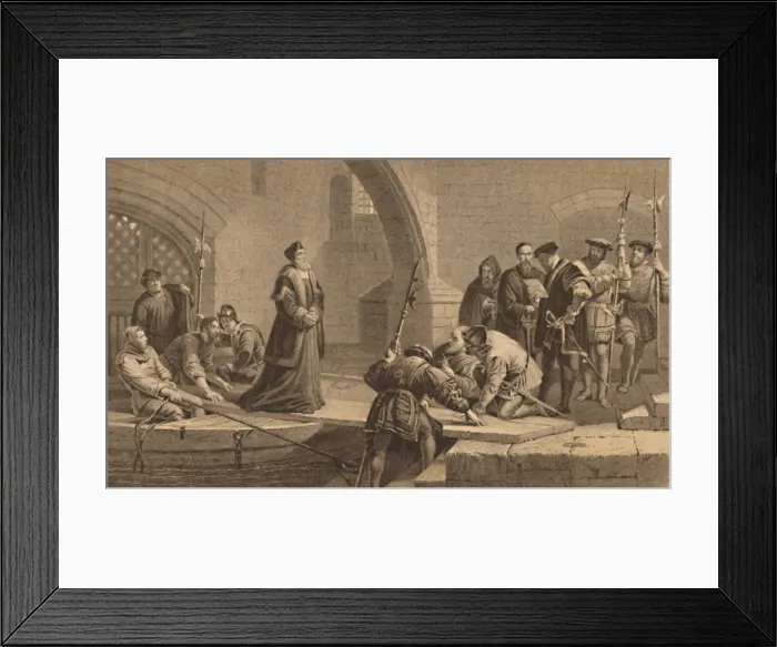 Framed Print : Cranmer at the Traitors Gate, 1886. Artist: CW Sharpe Framed Print : Cranmer at the Traitors Gate, 1886. Artist: CW Sharpe