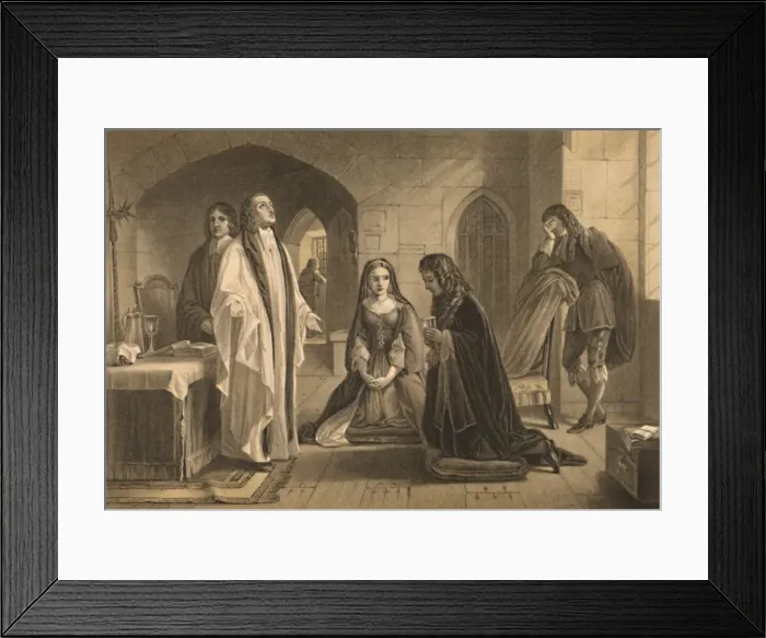 Framed Print : Lord William Russell Receiving the Sacrament, 1886. Artist: Robert Anderson Framed Print : Lord William Russell Receiving the Sacrament, 1886. Artist: Robert Anderson