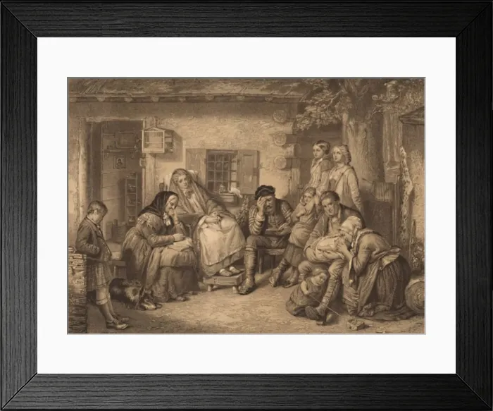 Framed Print : Sunday in the Backwoods of Canada, 1886. Artist: F Lefrancq Framed Print : Sunday in the Backwoods of Canada, 1886. Artist: F Lefrancq