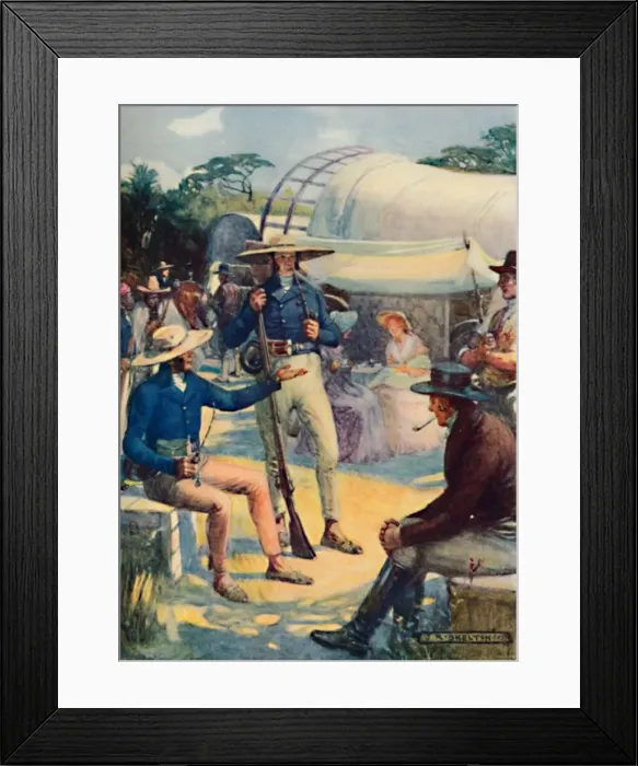 Framed Print : 1820 Settlers and their Boer Convoys, 1909. Artist: Joseph Ratcliffe Skelton Framed Print : 1820 Settlers and their Boer Convoys, 1909. Artist: Joseph Ratcliffe Skelton