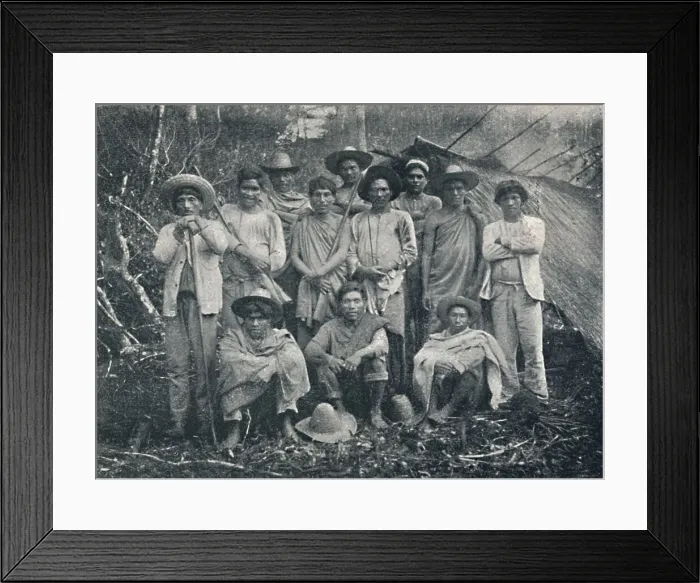 Framed Print : Indios Coroados, 1895. Artist: Francisco Henszler Framed Print : Indios Coroados, 1895. Artist: Francisco Henszler