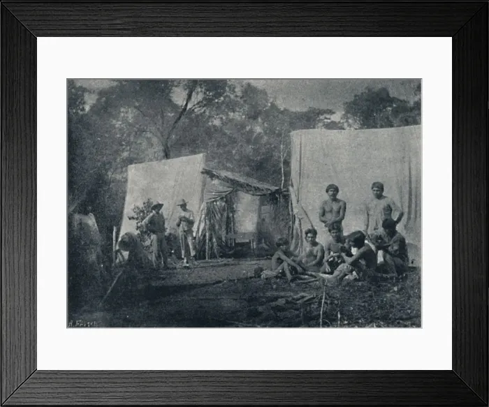 Framed Print : Guaranys visitando um Acampamento, 1895. Artist: Francisco Henszler Framed Print : Guaranys visitando um Acampamento, 1895. Artist: Francisco Henszler
