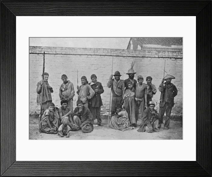 Framed Print : Indios Chavantes, 1895. Artist: Paulo Kowalsky Framed Print : Indios Chavantes, 1895. Artist: Paulo Kowalsky