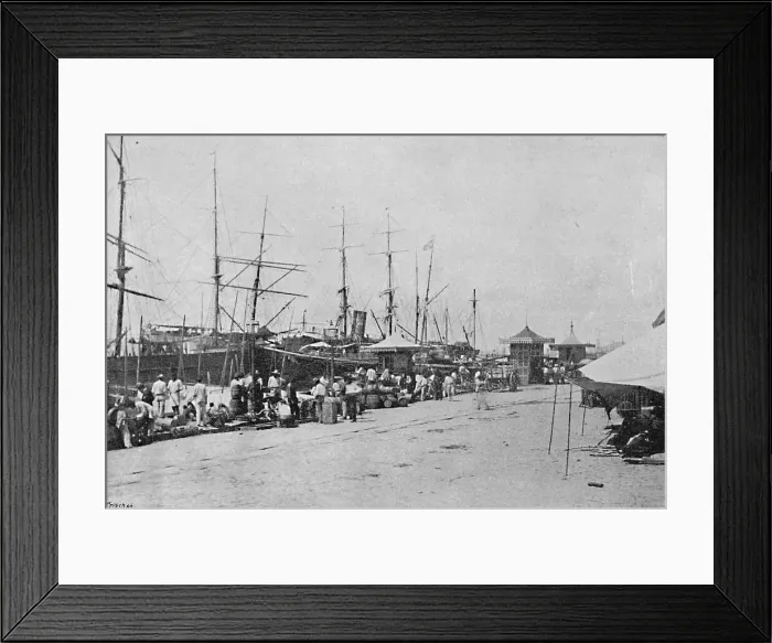 Framed Print : Os Quais de Santos, (Santos Quayside), 1895. Artist: Paulo Kowalsky Framed Print : Os Quais de Santos, (Santos Quayside), 1895. Artist: Paulo Kowalsky