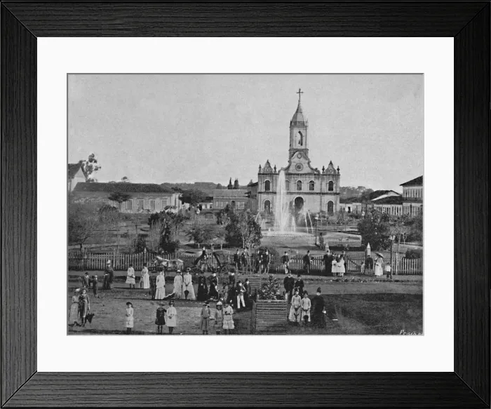 Framed Print : Matriz de Piracicaba, 1895. Artist: Joao Pompe Framed Print : Matriz de Piracicaba, 1895. Artist: Joao Pompe