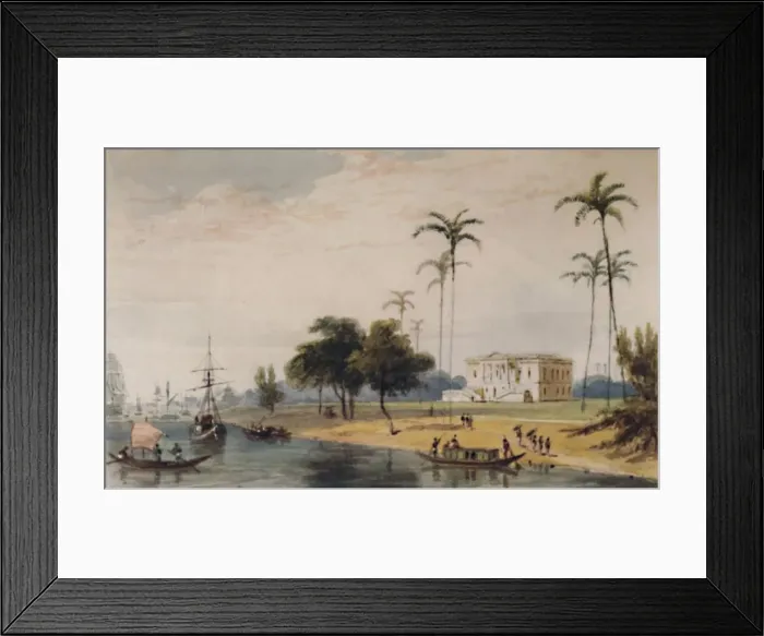 Framed Print : In the Garden House Reach, Calcutta, c1786-1791, (1935). Artist: William Daniell Framed Print : In the Garden House Reach, Calcutta, c1786-1791, (1935). Artist: William Daniell