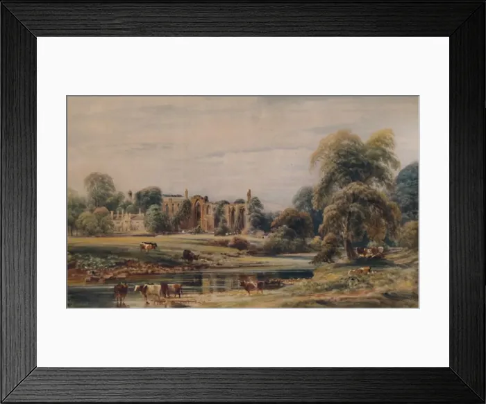 Framed Print : Bolton Abbey and Rectory, 1846, (1935). Artist: Peter de Wint Framed Print : Bolton Abbey and Rectory, 1846, (1935). Artist: Peter de Wint