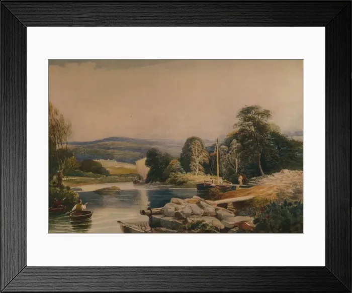 Framed Print : On the Teify, Cardiganshire, 19th century, (1935). Artist: Peter de Wint Framed Print : On the Teify, Cardiganshire, 19th century, (1935). Artist: Peter de Wint