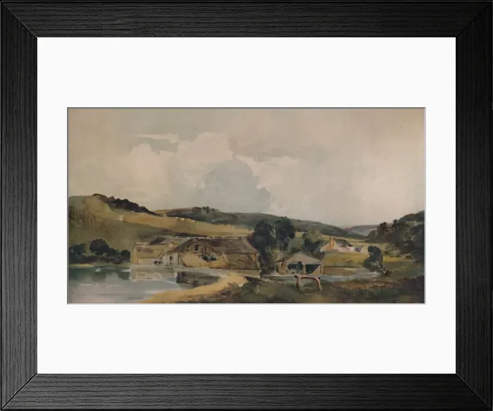 Framed Print : The Mill Stream, 19th century, (1935). Artist: Peter de Wint Framed Print : The Mill Stream, 19th century, (1935). Artist: Peter de Wint