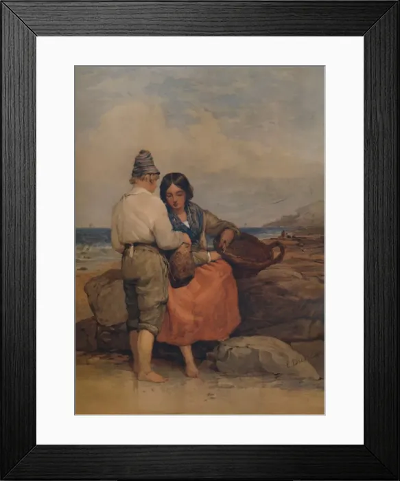 Framed Print : Shrimpers, 19th century, (1935). Artist: Edward Duncan Framed Print : Shrimpers, 19th century, (1935). Artist: Edward Duncan