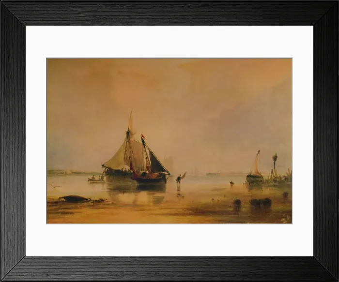 Framed Print : Vessels on Shore near Southampton, c1831, (1935). Artist: Anthony Vandyke Copley Fielding Framed Print : Vessels on Shore near Southampton, c1831, (1935). Artist: Anthony Vandyke Copley Fielding