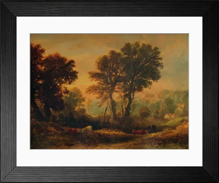 Framed Print : Dunster Castle: Sunset, c1850, (1935). Artist: Anthony Vandyke Copley Fielding Framed Print : Dunster Castle: Sunset, c1850, (1935). Artist: Anthony Vandyke Copley Fielding