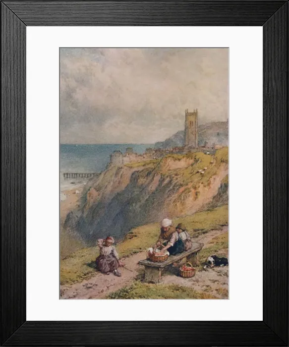 Framed Print : View of Cromer, 19th century, (1935). Artist: Birket Foster Framed Print : View of Cromer, 19th century, (1935). Artist: Birket Foster