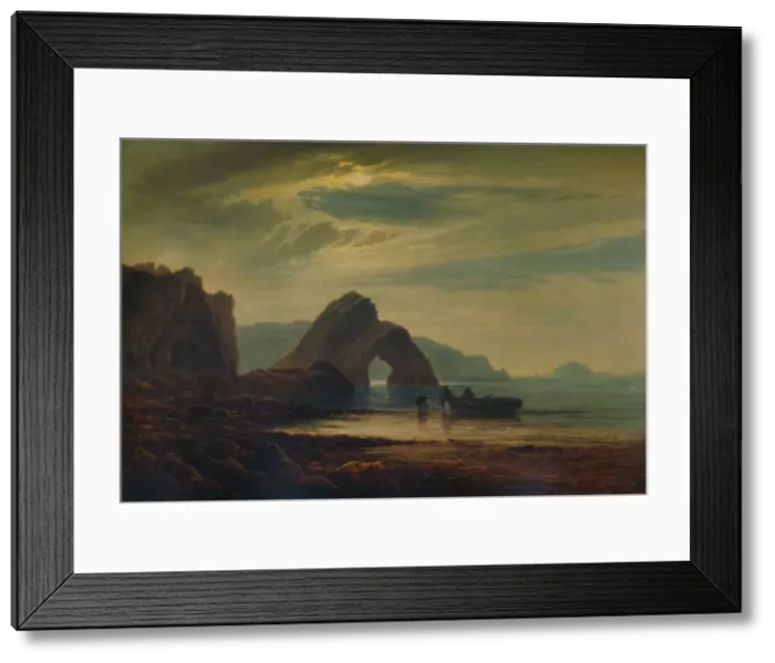Framed Print : Gilters Point, Tenby, by Moonlight, 1872-1874, (1935). Artist: Arthur Gilbert Framed Print : Gilters Point, Tenby, by Moonlight, 1872-1874, (1935). Artist: Arthur Gilbert