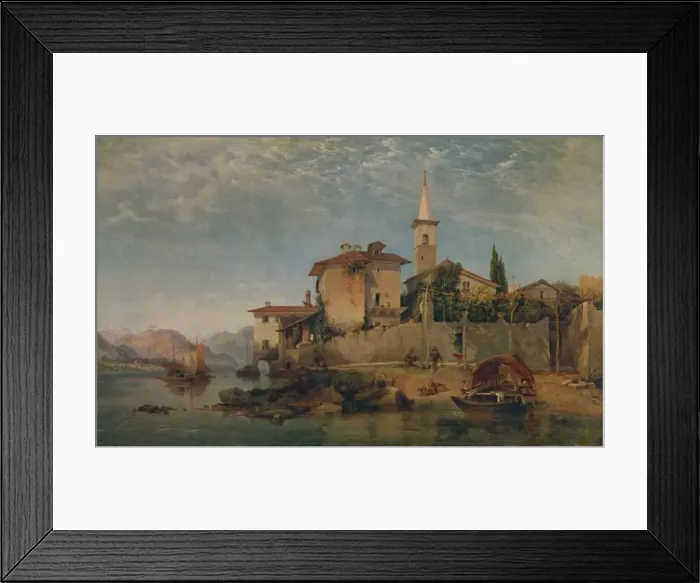 Framed Print : Italian Lake Scene, 1853, (1935). Artist: George Edwards Hering Framed Print : Italian Lake Scene, 1853, (1935). Artist: George Edwards Hering