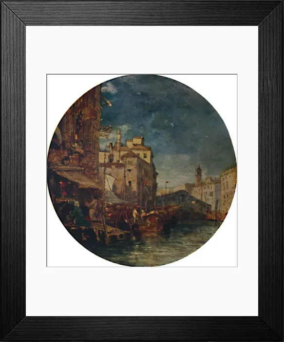 Framed Print : A View on the Grand Canal, Venice, with the Rialto in the distance, c1850, (1935). Artist: James Holland Framed Print : A View on the Grand Canal, Venice, with the Rialto in the distance, c1850, (1935). Artist: James Holland